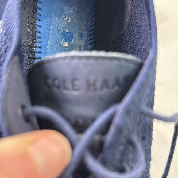 Cole Haan Blue and White Sneakers with Knit Upper - Picture 9 of 11